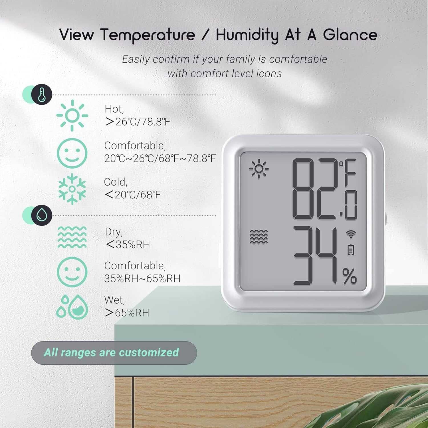 INKBIRD IBS-TH3-PLUS WiFi сензор за вътрешна темп. и влажност, LCD