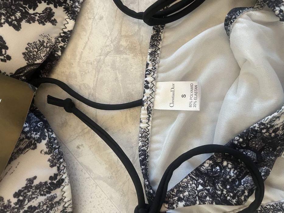 Costum de baie negru cu alb Christian Dior