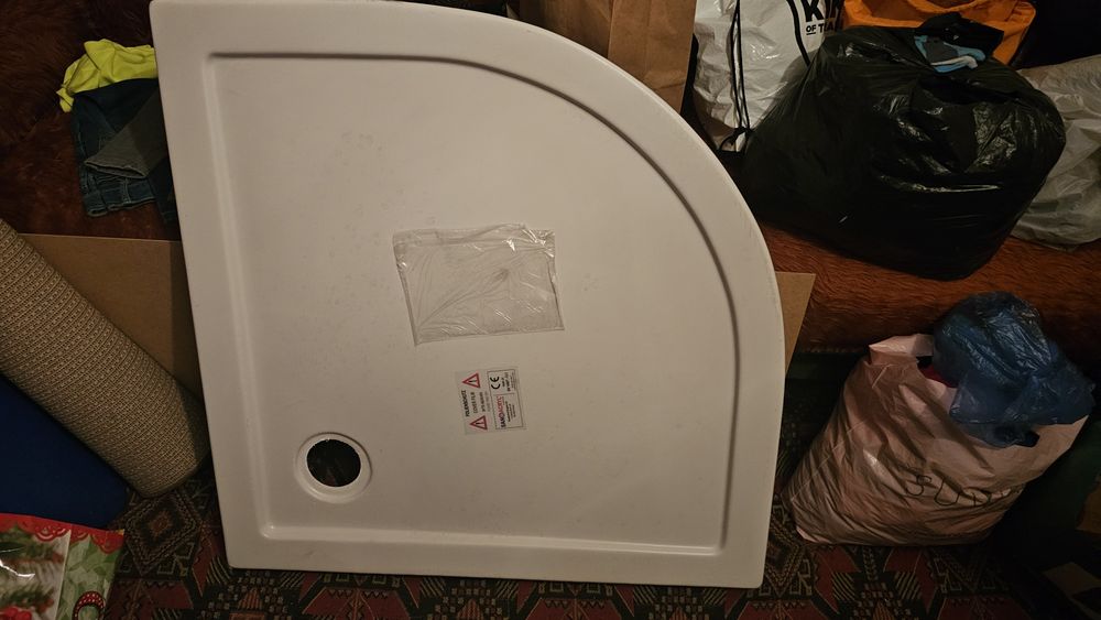 Душ кабина "СЕРИЯ M", овална, 90-90x190 см., мат стъкло, хром,