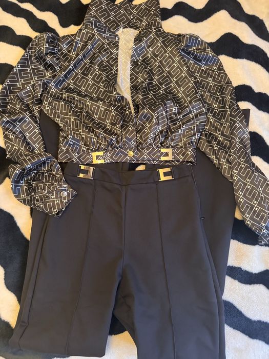 Сет Elisabetta Franchi-къса кроп риза и панталон