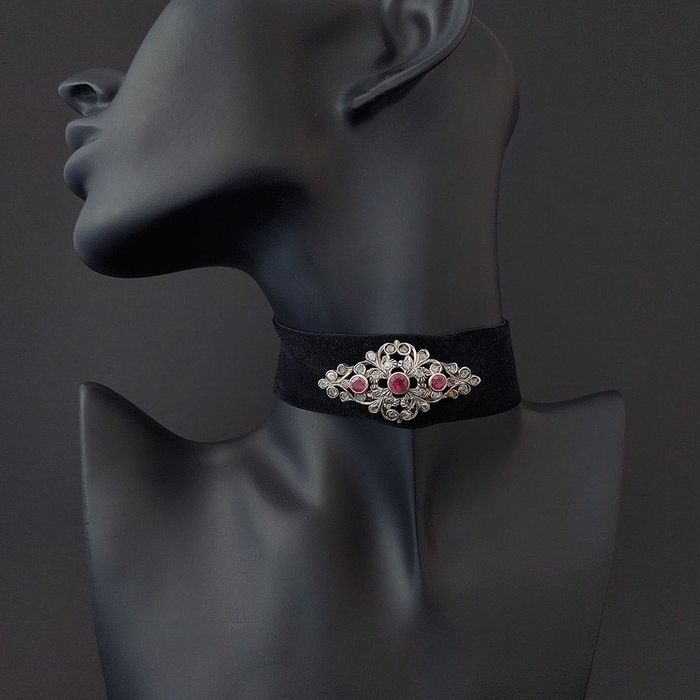 brosa antique cca 1900, aur 18k, rubine, diamante, certif.