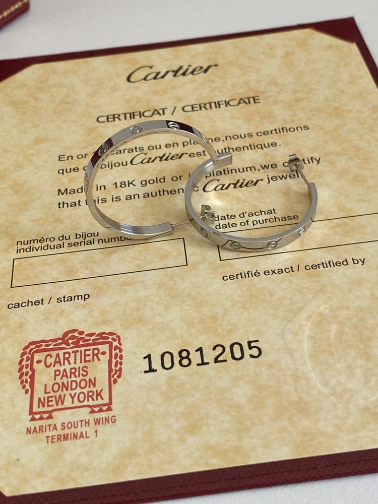 Cercei Cartier LOVE Small White Gold 750