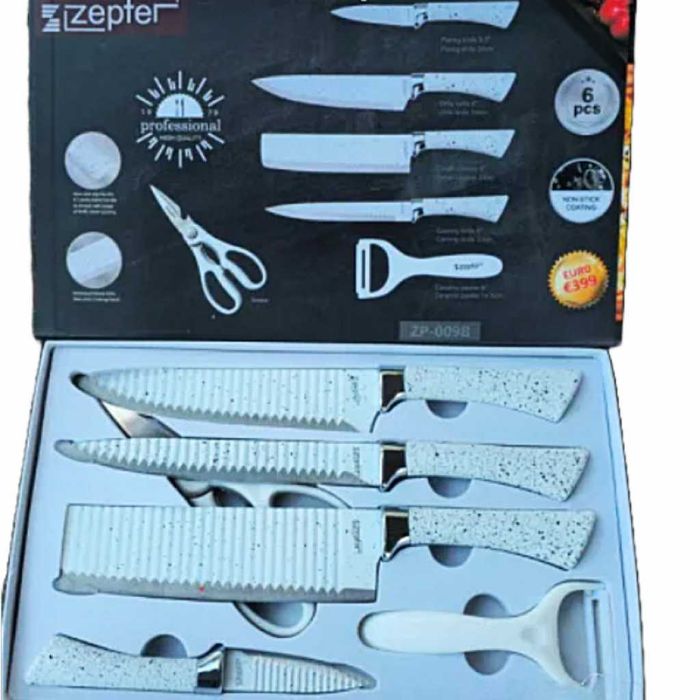 Комплект кухненски ножове от 6 части Zepter ZP-009B- бял