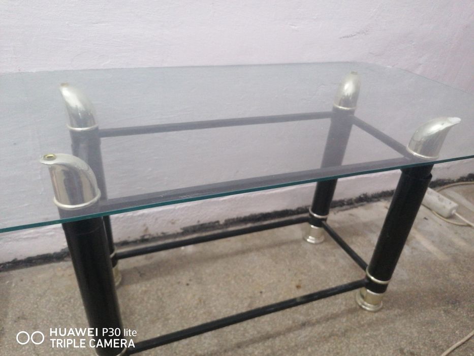 Masuta sticla  cafea cadru metalic