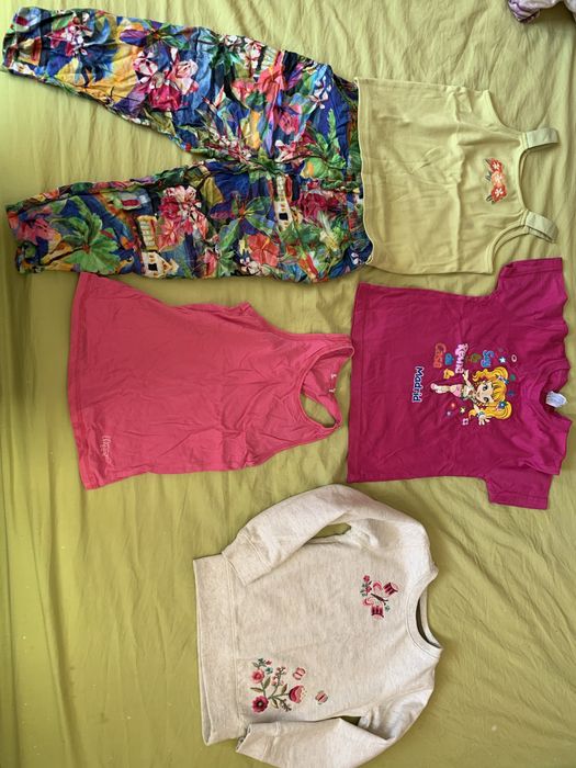 Детски рокли 4-5; 5-6,панталони, чорапогащи, потници, клинове, блузи