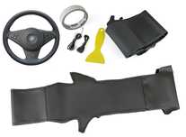 Husa volan piele negru 38 cm. pentru BMW E60, E61 E63, E64 - M5,M6 Nou