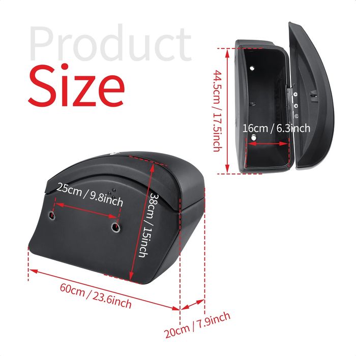 Set genti laterale ZocoMoto, pentru motocicleta, impermeabil, Negru