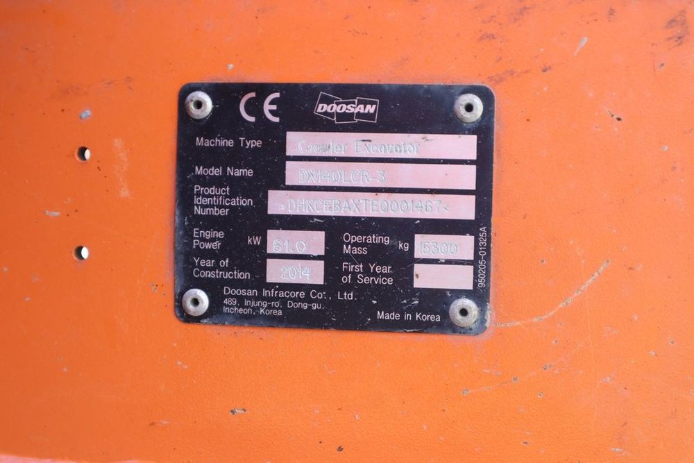 Doosan dx 140 an 2014 !