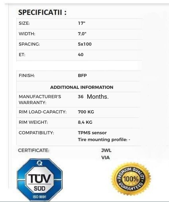 Jante 17 Skoda Kamiq Rapid Scala Fabia Octavia 1 Roomster Practik