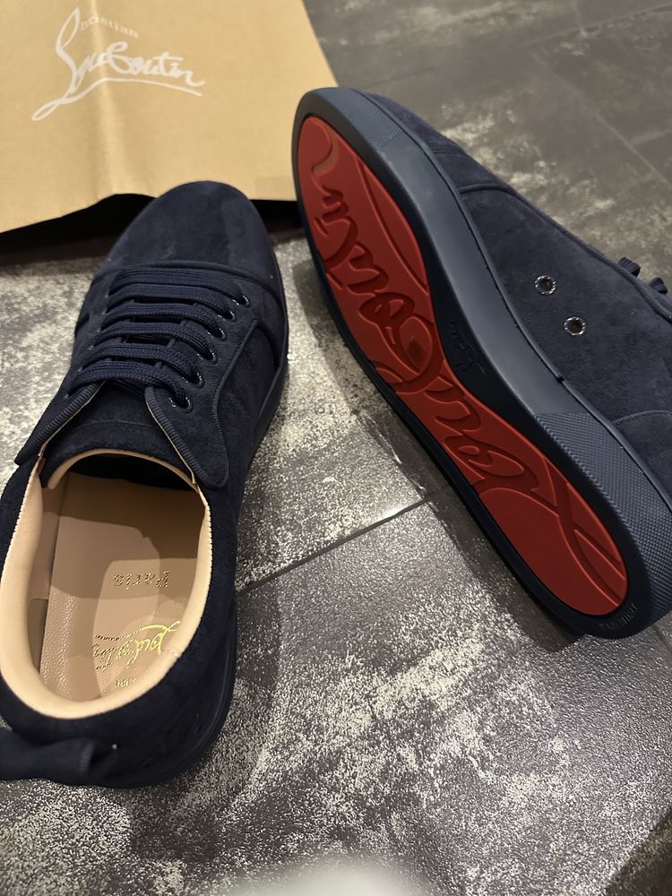 Christian Louboutin 45 номер тъмно-сини, оригинални обувки
