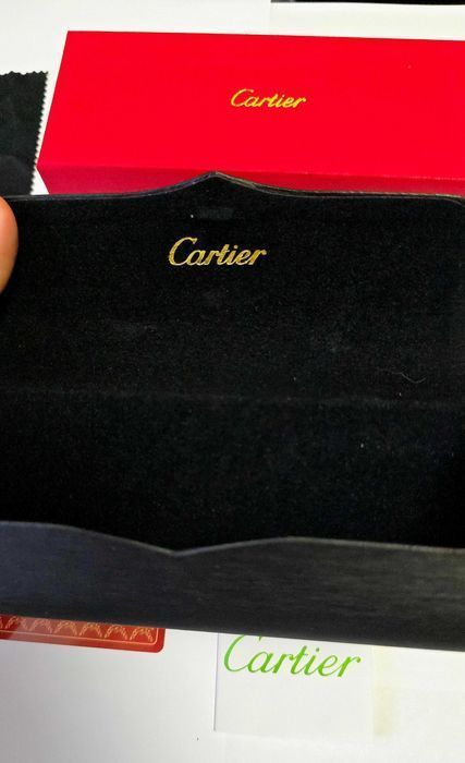 Ochelari de soare rimless Cartier Leopard Brown