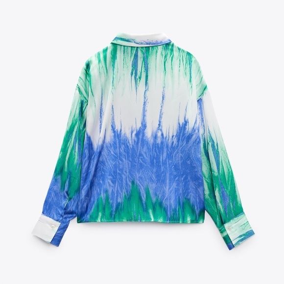 Camasa satin tie dye Zara
