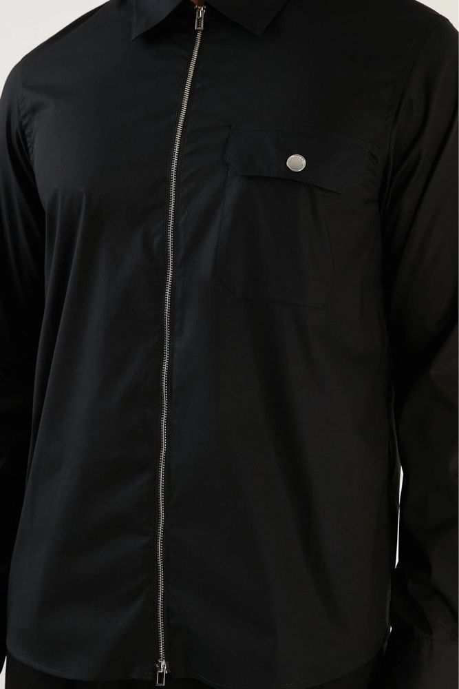 Emporio Armani : Stretch Cotton Loose Fit Zipper Shirt M / Оригинал