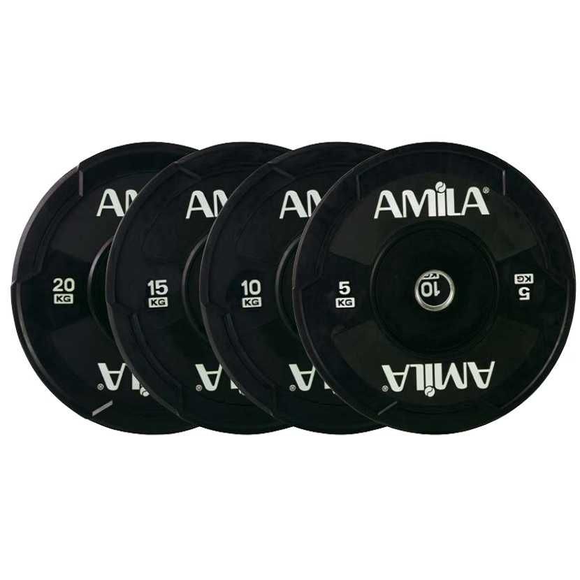 Дискове Amila Bumper TRAINING Black W, Тежести Бъмпери, 5 кг - 20 кг