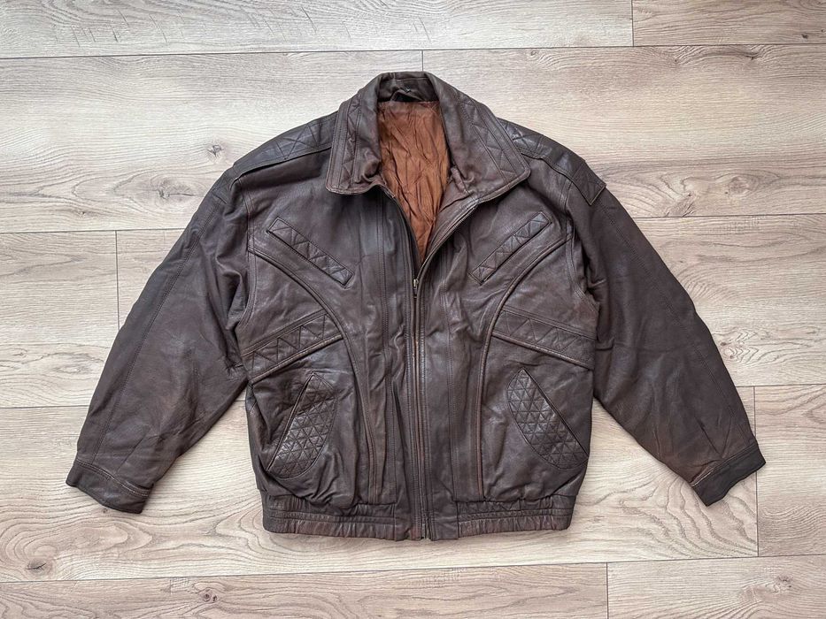 Geaca Piele Naturala BERTO LUCCI Vintage Maro Barbati | Marime 48 / L