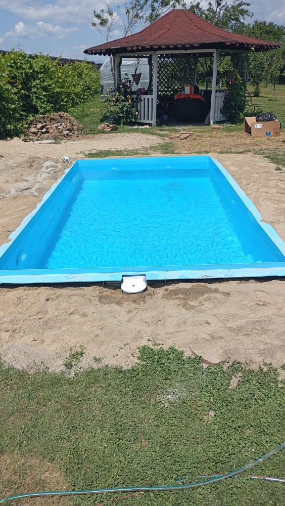 Piscina polipropilena ciubar, izolatie, lambriu lemn, tratat, jacuzzi