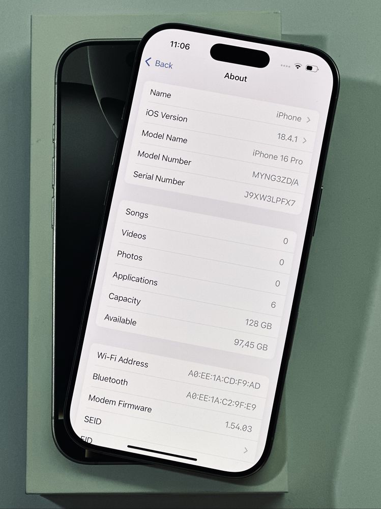 Нов! iPhone 16 Pro Titanium 100% battery
