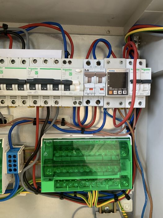 Panou electric trifazic cu prize 32A și contorizare