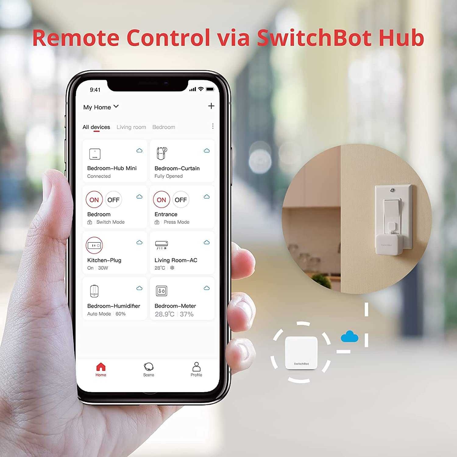 SwitchBot интелигентен бутон за превключване,Bluetooth съвм Alexa