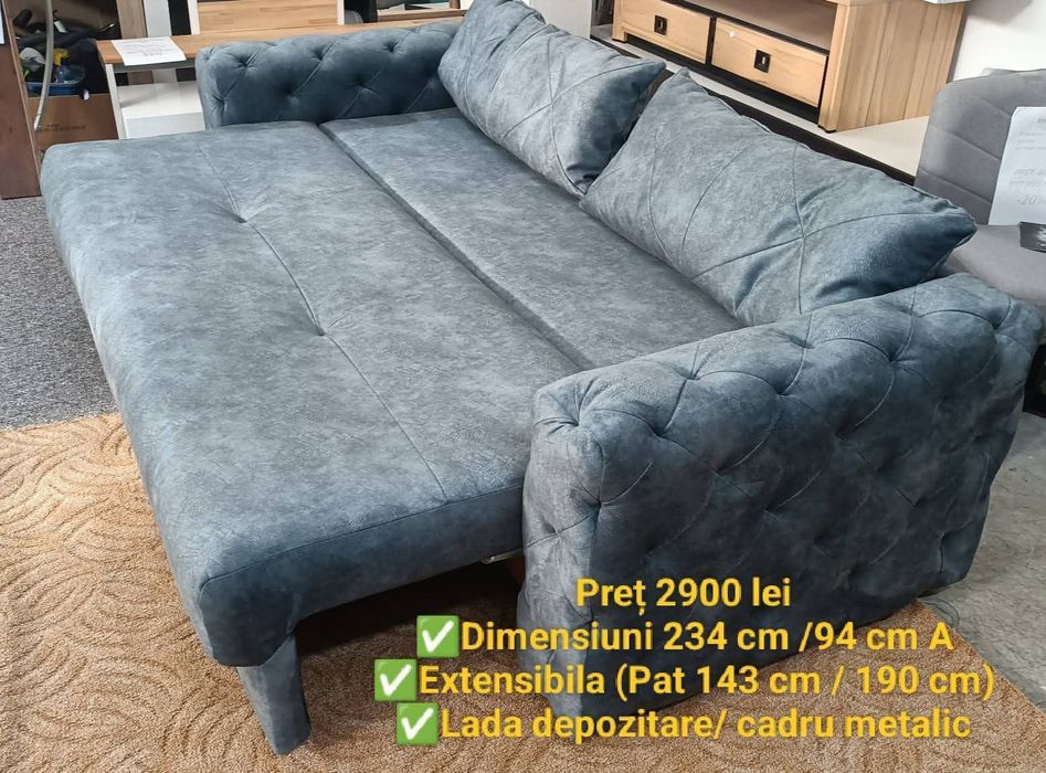 Vând canapea extensibila "Chest" cadru metalic