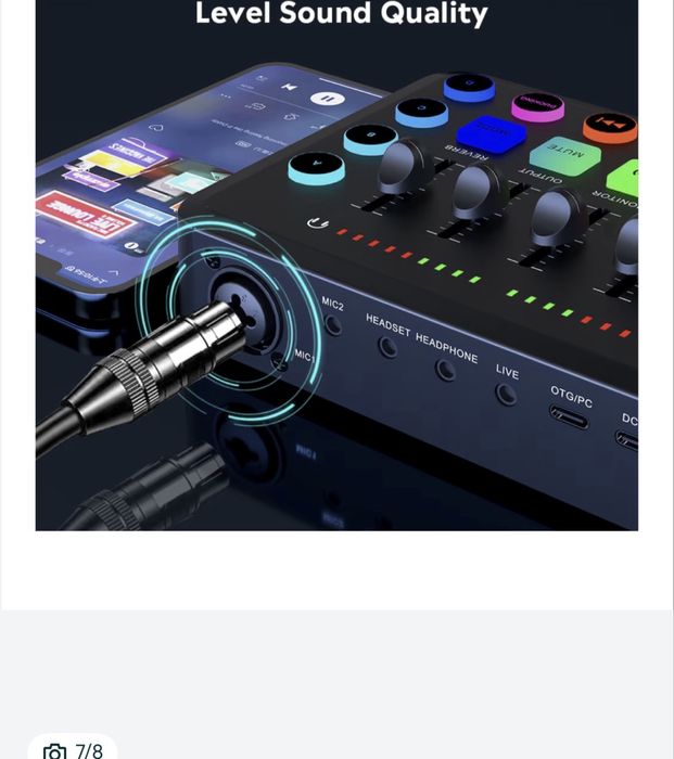 Placa de sunet Mixer audio Studio live profes, cu 5 canale, Bluetooth