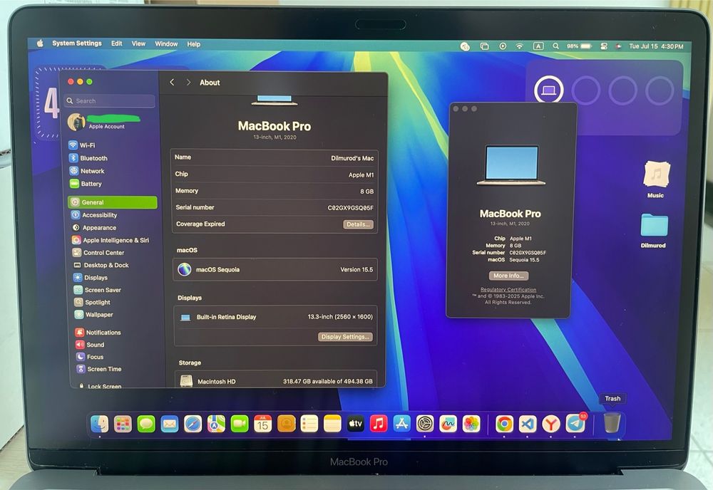 MacBook Pro M1 13 inch 2020