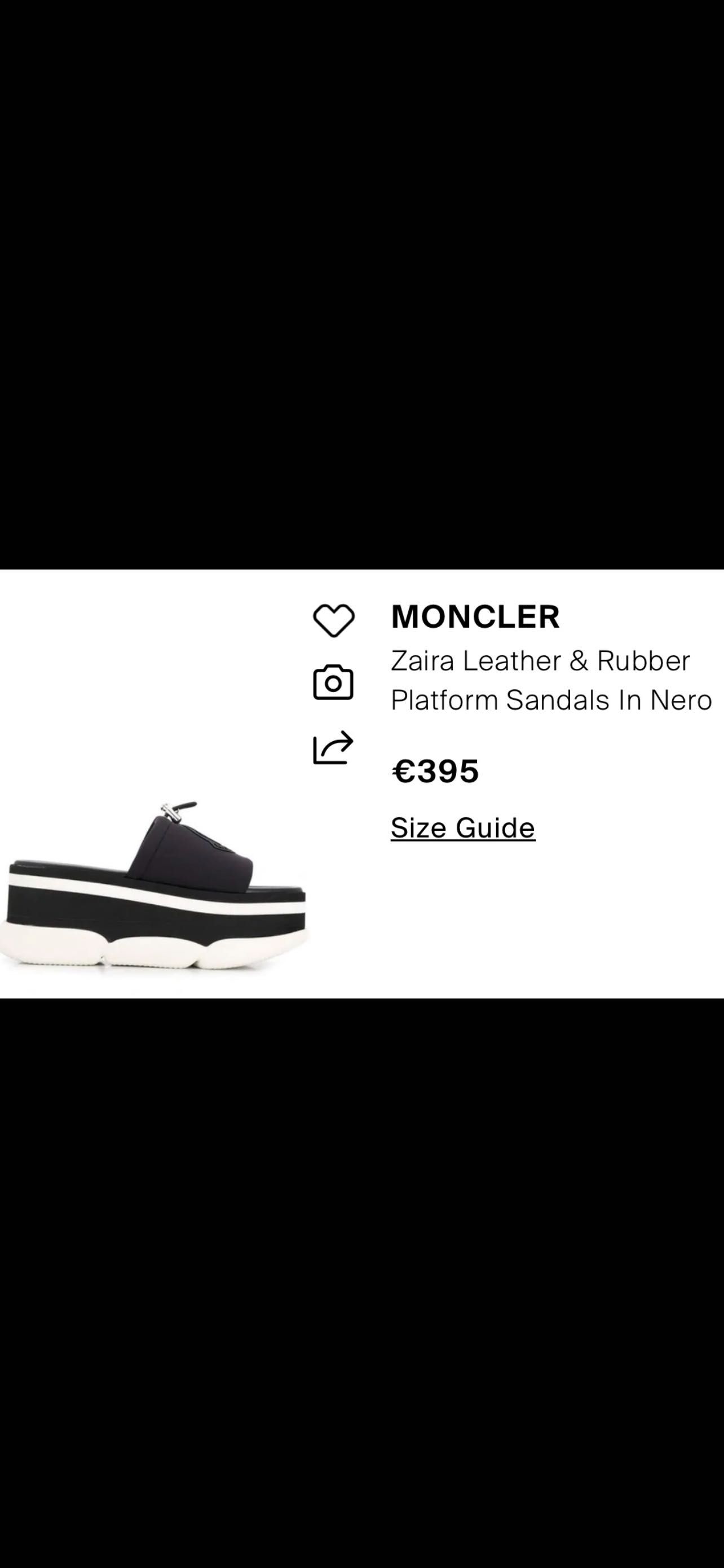 Saboti/ sandale platforma Moncler Zaira 37 piele naturala