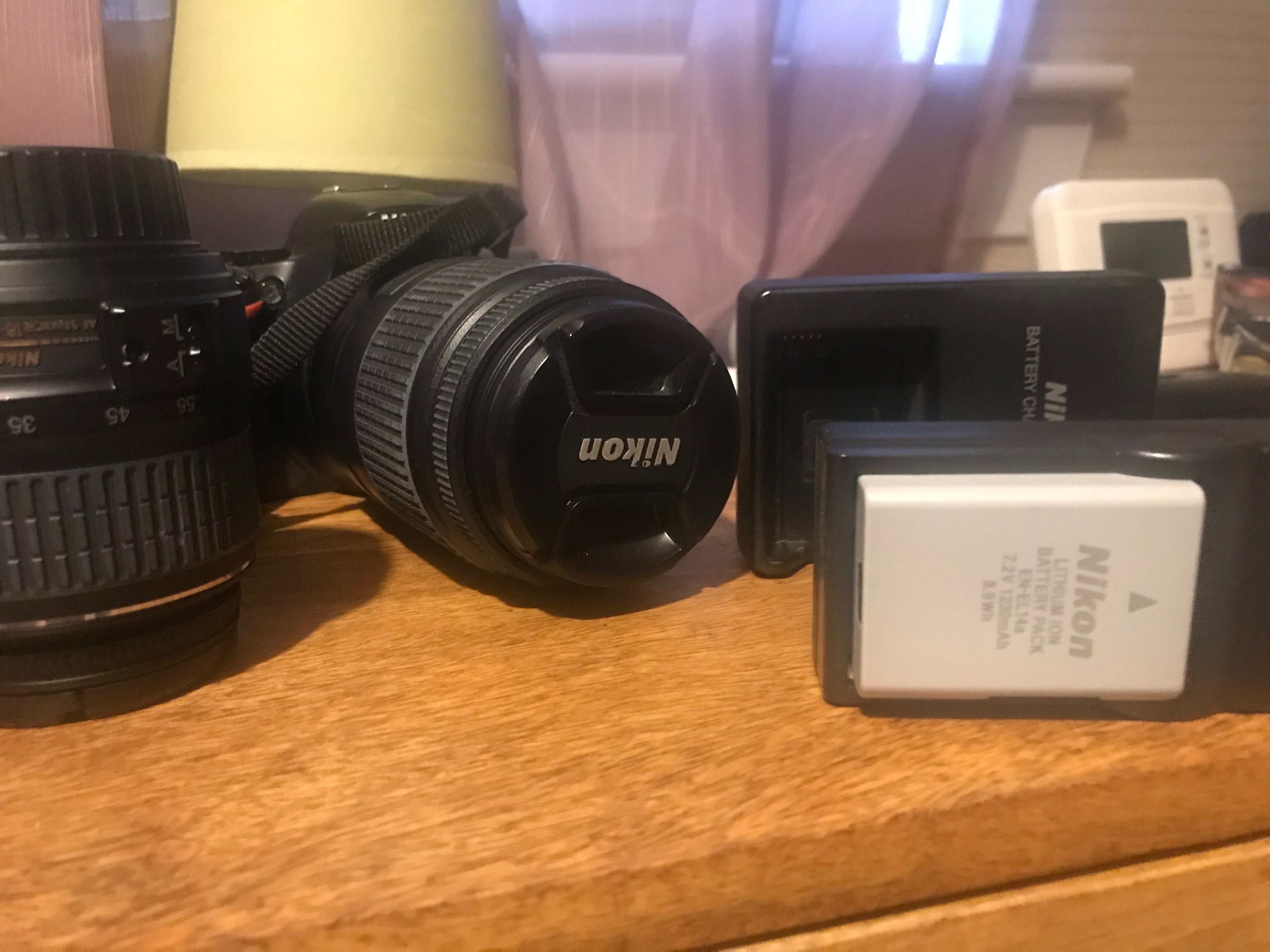 Nikon D 5500 с два обектива 18/55 и 55/300 Nikon AF