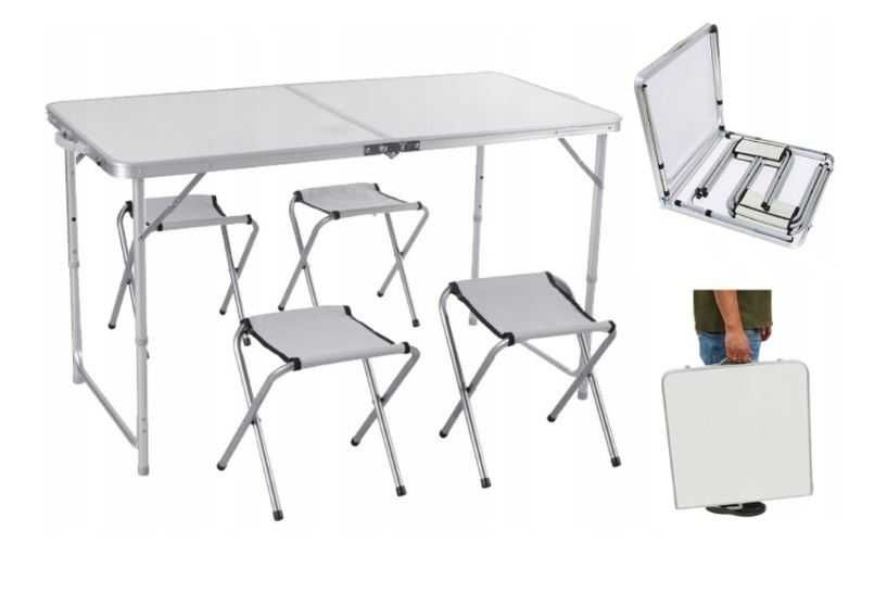 Masa pliabila pentru drumetii Camping cu 4 scaune incluse