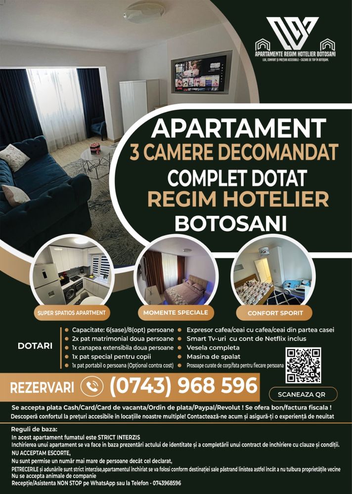 Apartamente Regim Hotelier Botosani cazare low cost sau lux Jacuzzi