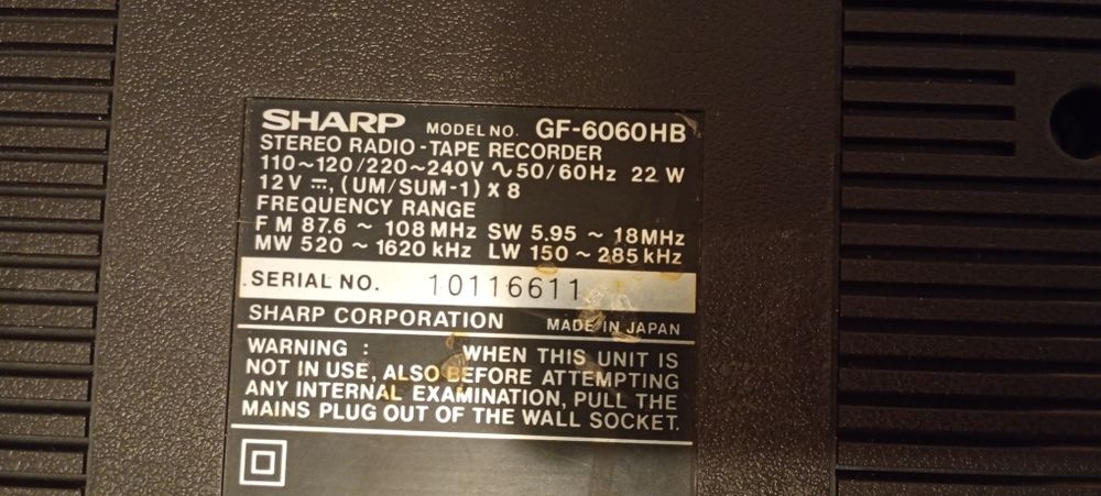 Radio-casetofon SHARP Gf-6060 HB