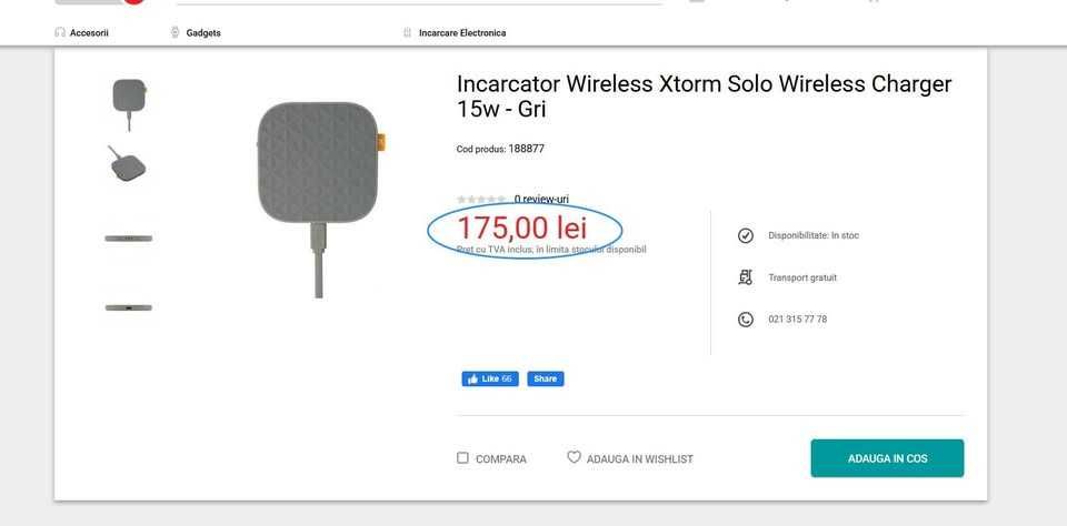 Incarcator Wireless Xtorm Solo Wireless Charger 15w,(Super Ofertă).
