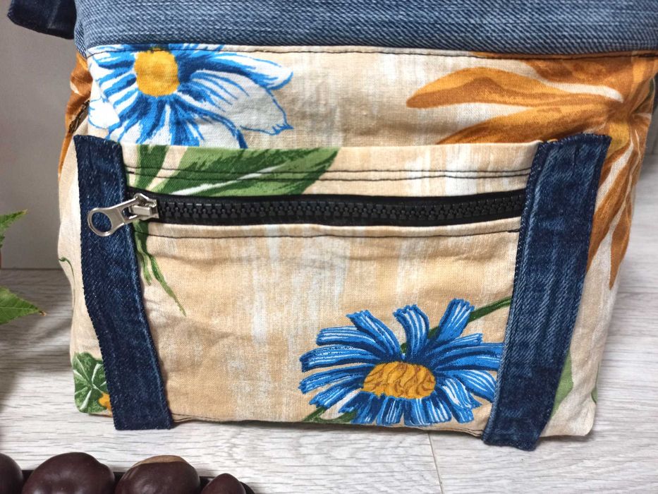 Ръчно изработена дънкова дамска чанта