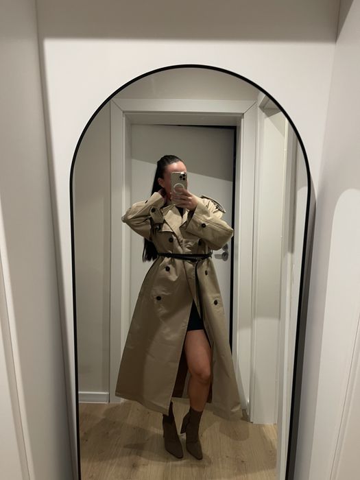 Water repellent oversized trench coat