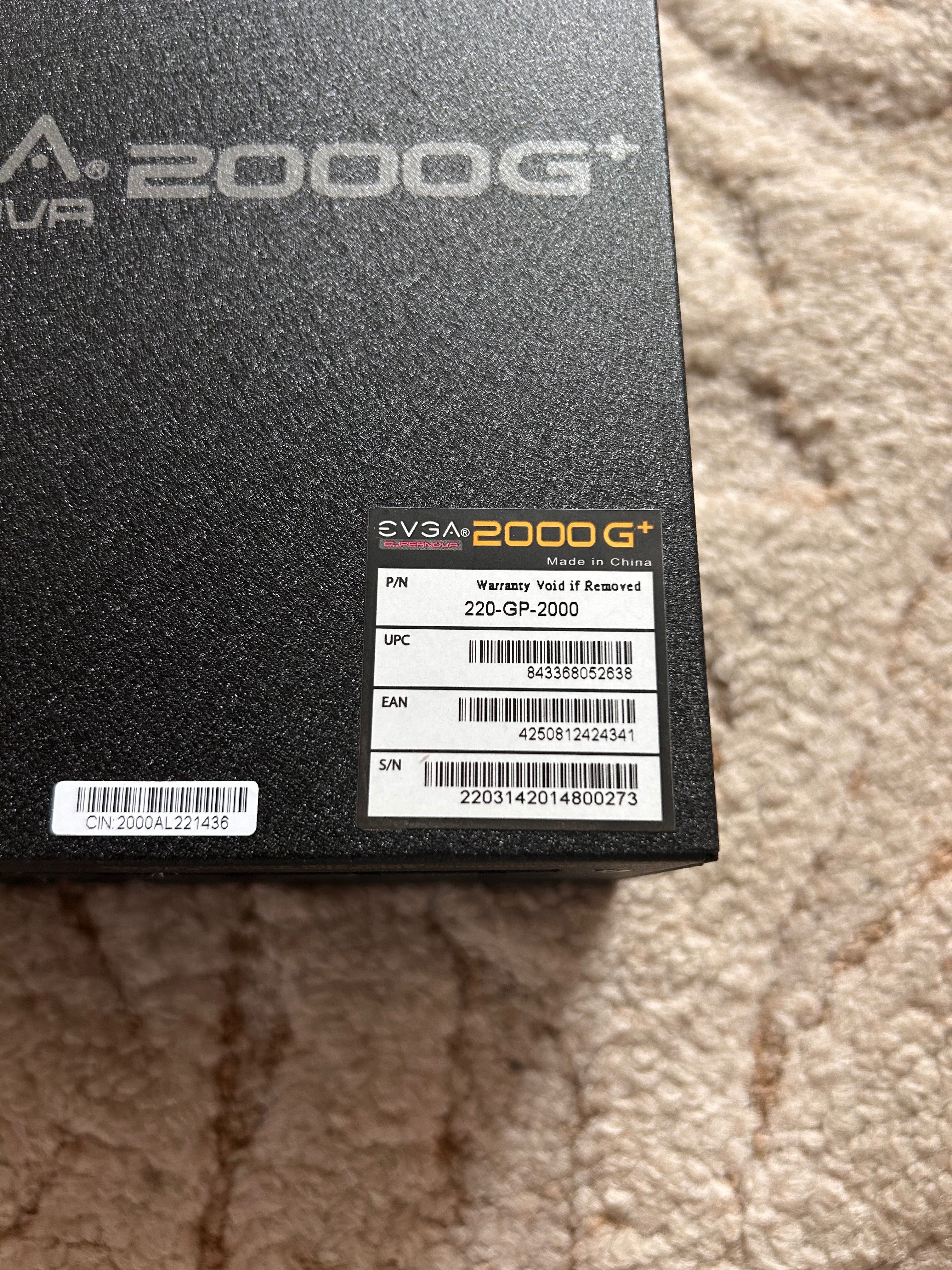 EVGA SuperNOVA 2000 G+ в гаранция
