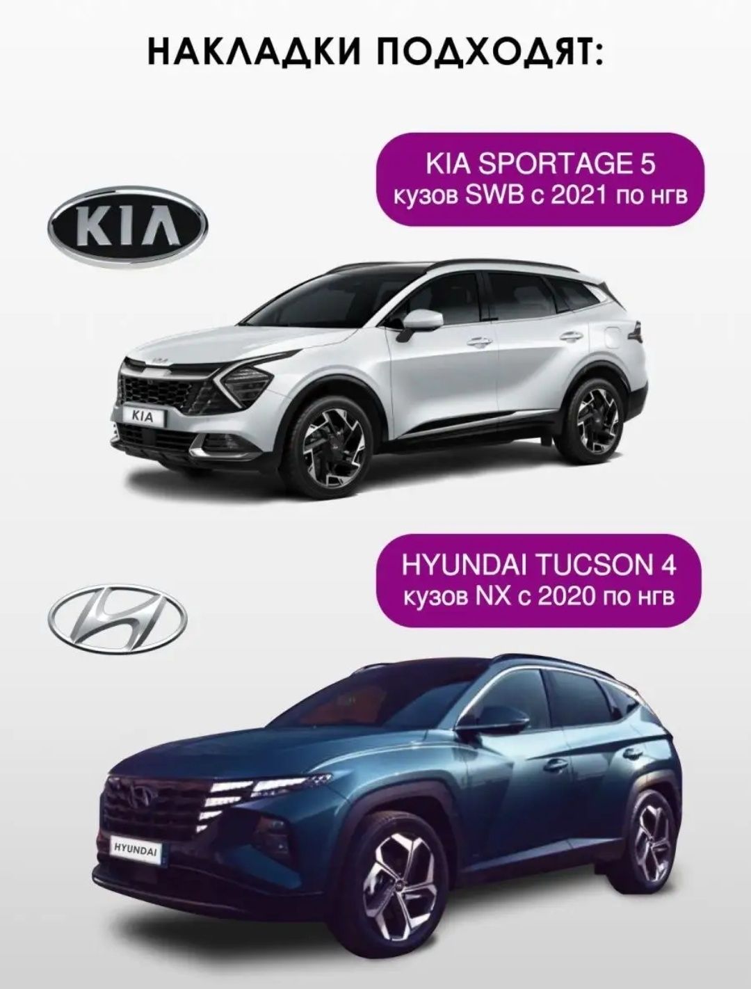 Накладки на крепления сидений Hyundai Tucson 4, Kia Sportege 5