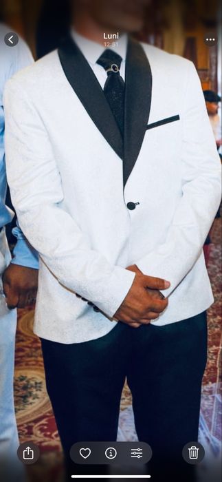 Costum ginere alb si negru