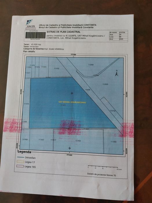 Teen agricol intravilan M . Kogălniceanu jud. Constanța.