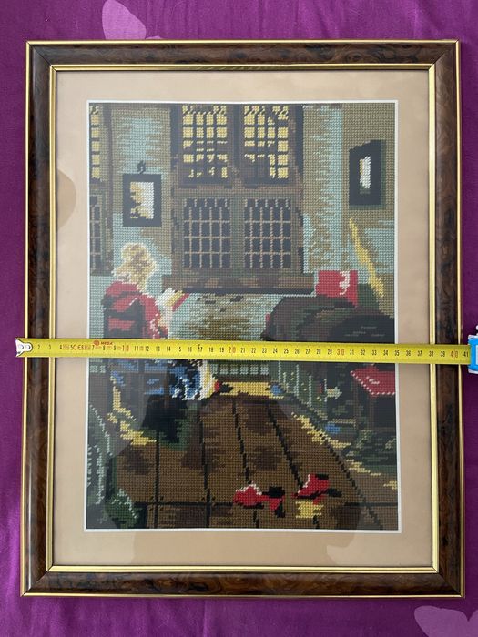 Tablou goblen lucrat manual si inramat