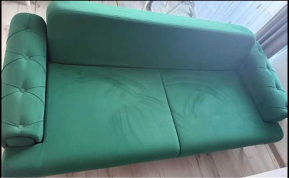 Canapea extensibila Verde Chesterfield
