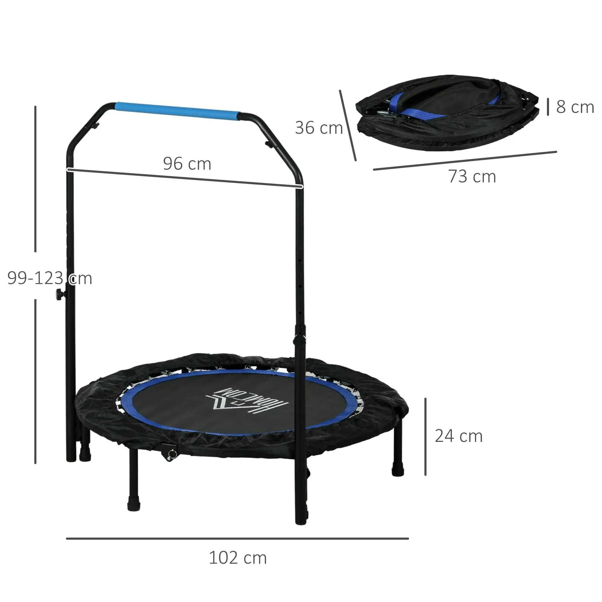Фитнес батут HOMCOM, сгъваем, Ø102x123H см, до 100 кг