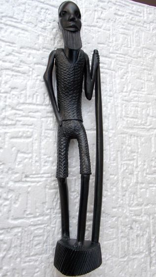statueta unicat sculptura lemn abanos 37cm arta africana colectie