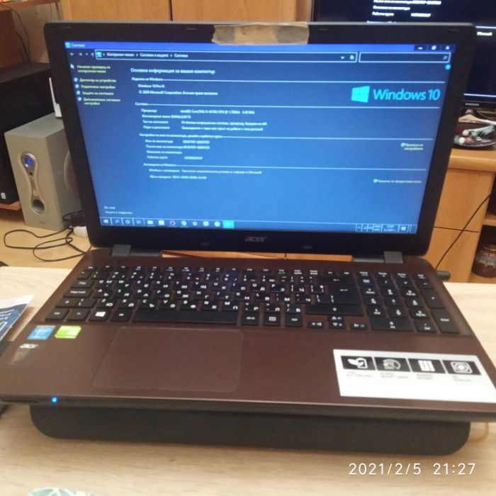ЛаптопAcerE5-571G-51HTintelCorei5-4210U,RAM8GB,SSD480,2gbNvidiaGeForce
