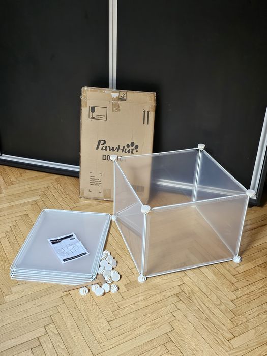 Carcasa modulara pentru animale PawHut, Metal/PP, 12 panouri, 35x45 cm