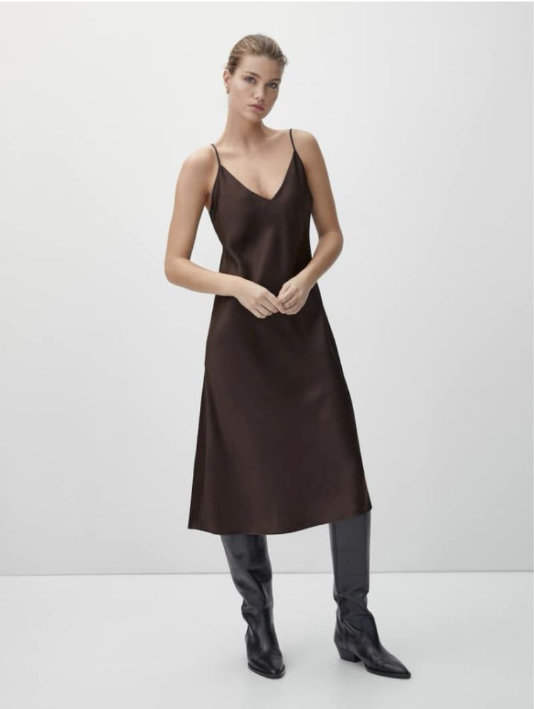 Длинное платье в бельевом стиле Massimo Dutti размер L новое!