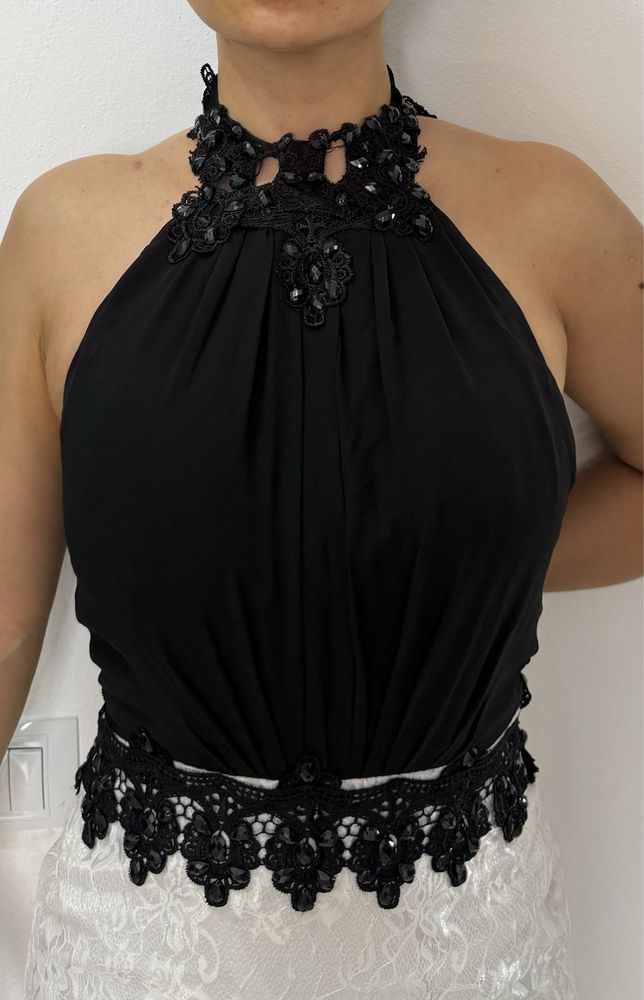 Rochie de seara, negru si alb