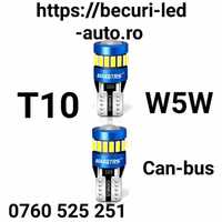 Set Două Becuri Led Liquid T10-W5W Can-bus (6000k/12V/2000Lm)Calitate