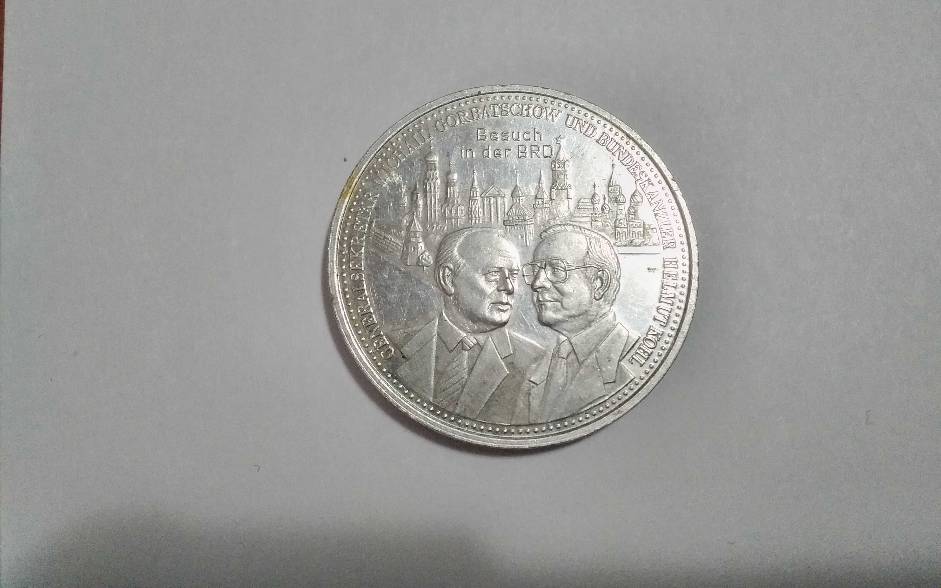 Горбачов и Кол сребърен плакет  1989 година