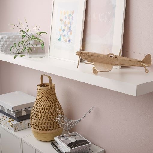 Рафт lack ikea икеа етажерка бял поставка за книги декоразия за стена