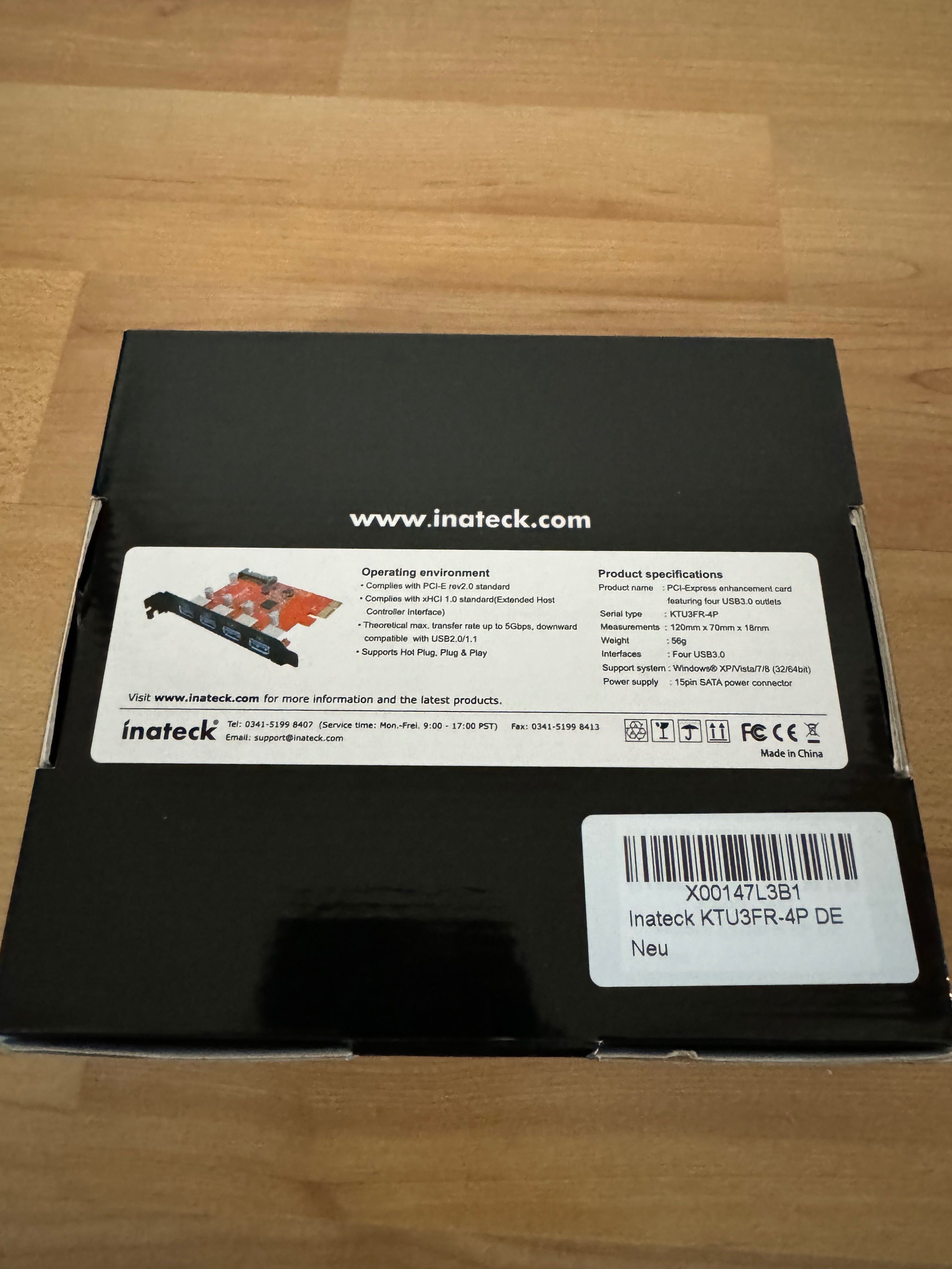 Inateck 4 Port PCIe USB 3.0 Card